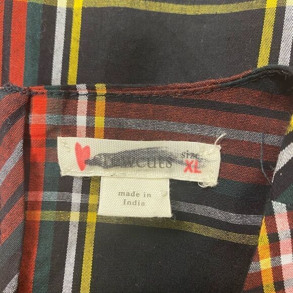 Crewcuts Girls' double-ruffle trim top in Stewart tartan* - Picture 2 of 4